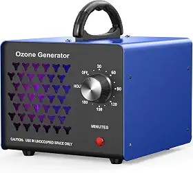 NAMOWELL Gerador De Ozônio 70000Mg, Máquina Alta Capacidade Para Remoção Odores Até 560 M², Eliminador, Ozonizador Ionizador Fumaça, Carro, Porão E Quarto Animais Estimação, Azul