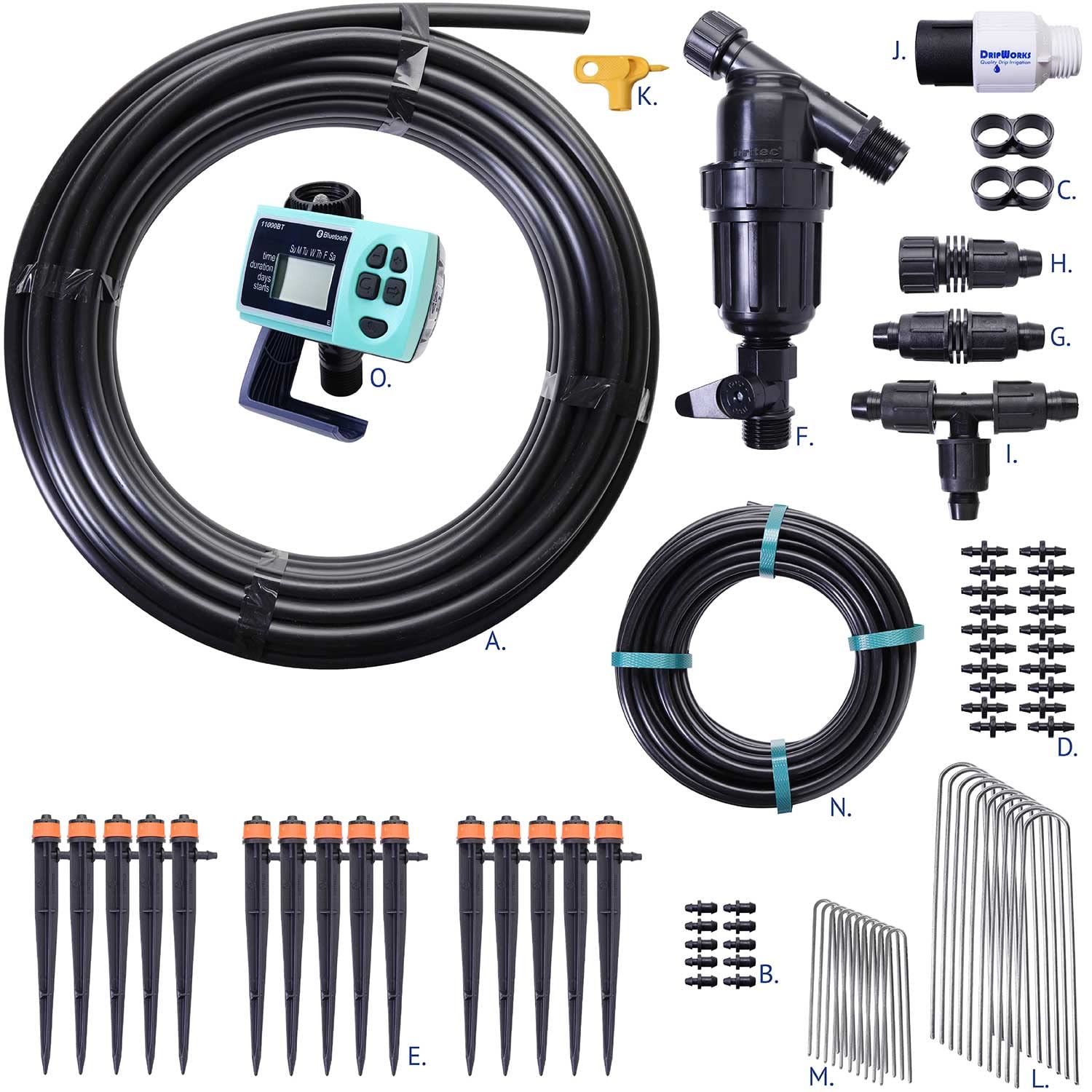 Automated Dripworks Premium/Customized Rose & Shrub Irrigation Kit for Watering Shrubs (with Timer) - Waters Upto 15 Rose Plants | Agricultural Grade Components | Trusted Brand Since 1991