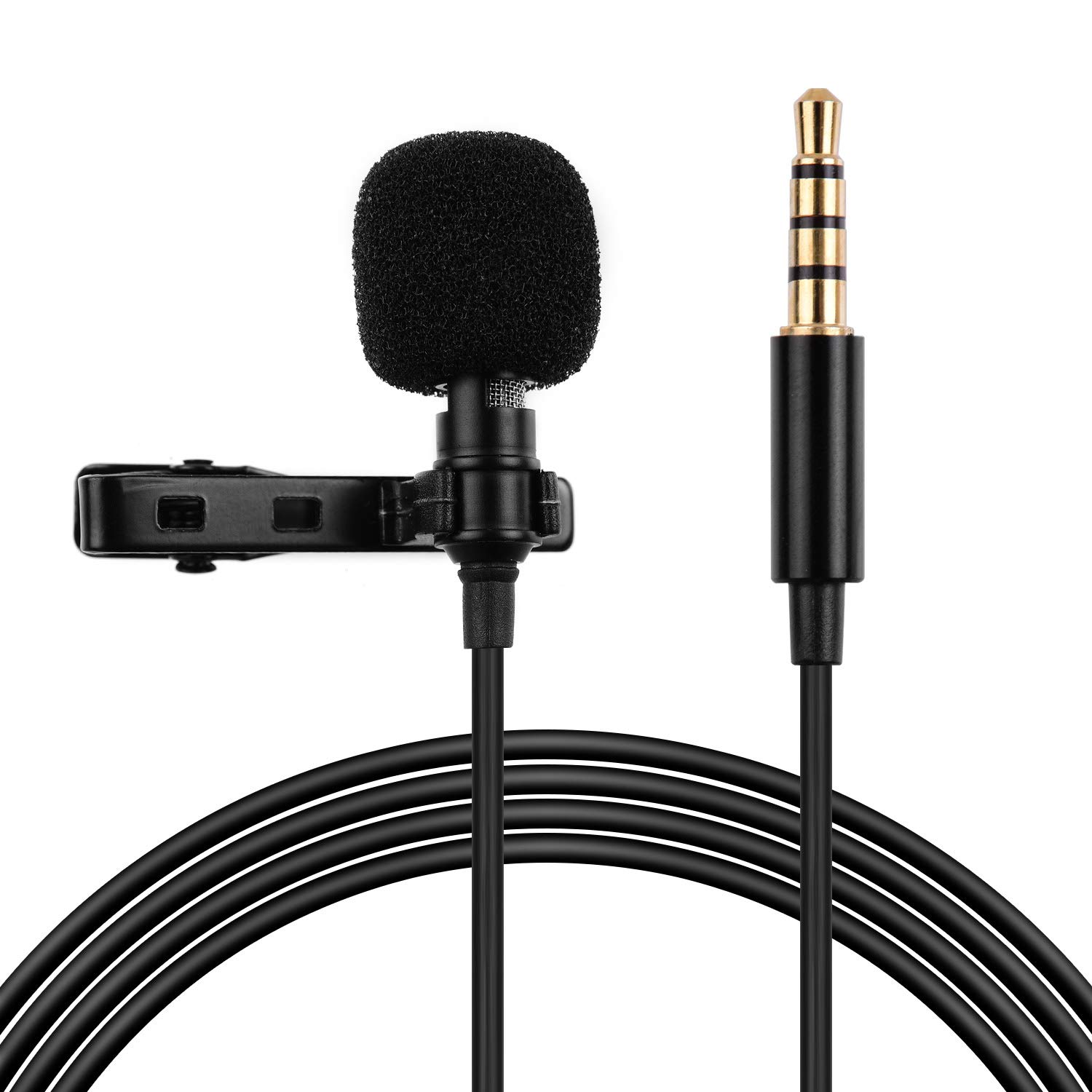 Microphone, GoolRC Professional Lavalier Clip-On Microphone 3.5mm Audio Plug for Smartphones Comes with 2 Meters Extension Wire