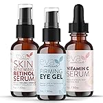 Eva Naturals Facelift in a Bottle Serum Set - Vitamin C, Retinol & Eye Gel for Face & Eyelid - Firming Wrinkle Moisturizer Kit - Dark Circle, Eye Bag & Neck Care - Anti Wrinkle Skin Care for Women