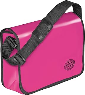 VELOFLEX 7000371 - Umhängetasche Velocolor, aus LKW-Plane, mit Handyfach, 2 Stiftfächern und Einsteckfach, pink, 1 Stück