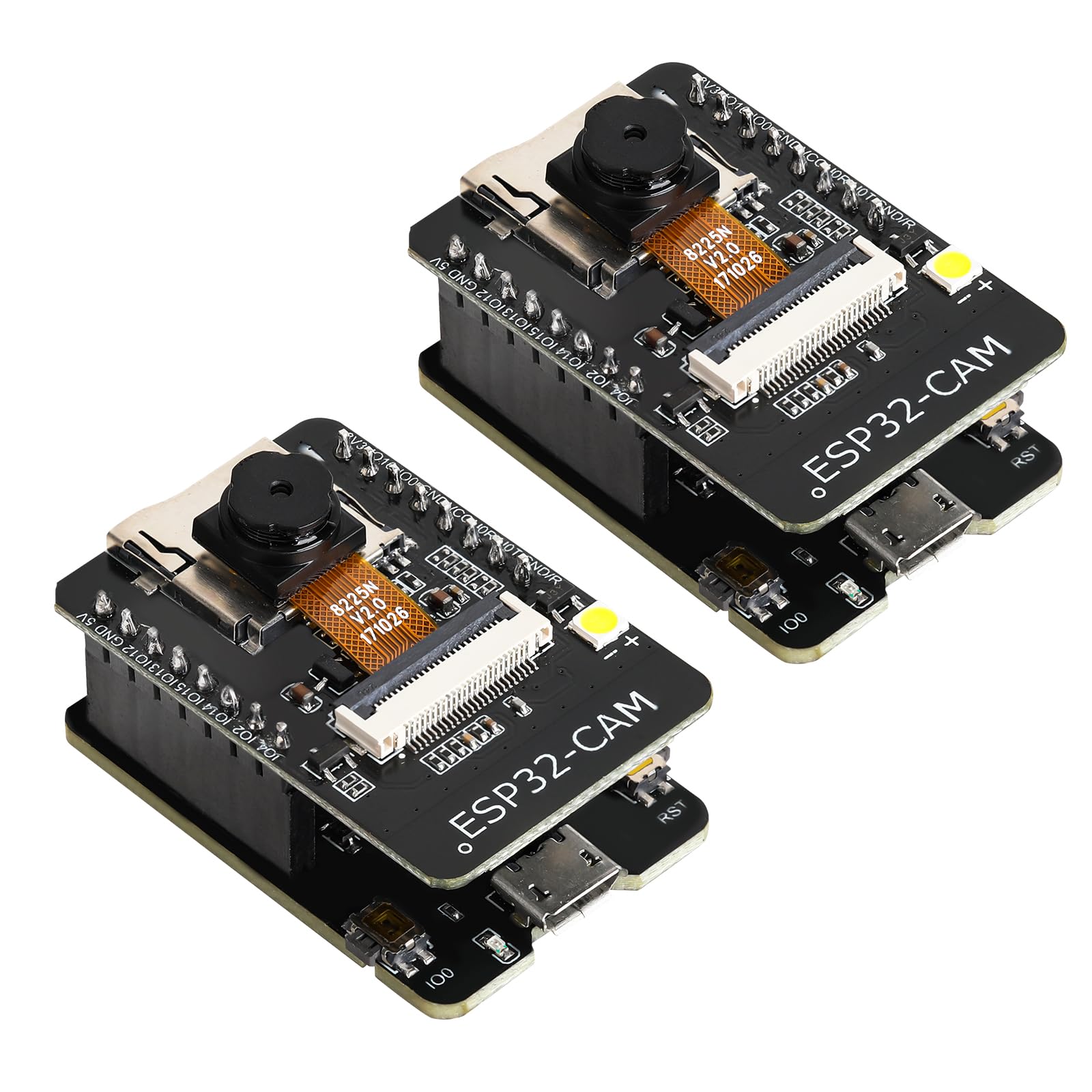 YEJMKJ 2pcs ESP32 CAM Development Board WiFi Bluetooth Module with 8MP OV2640 Camera Module Micro USB to Serial Port CH340G with TF Card Slot for