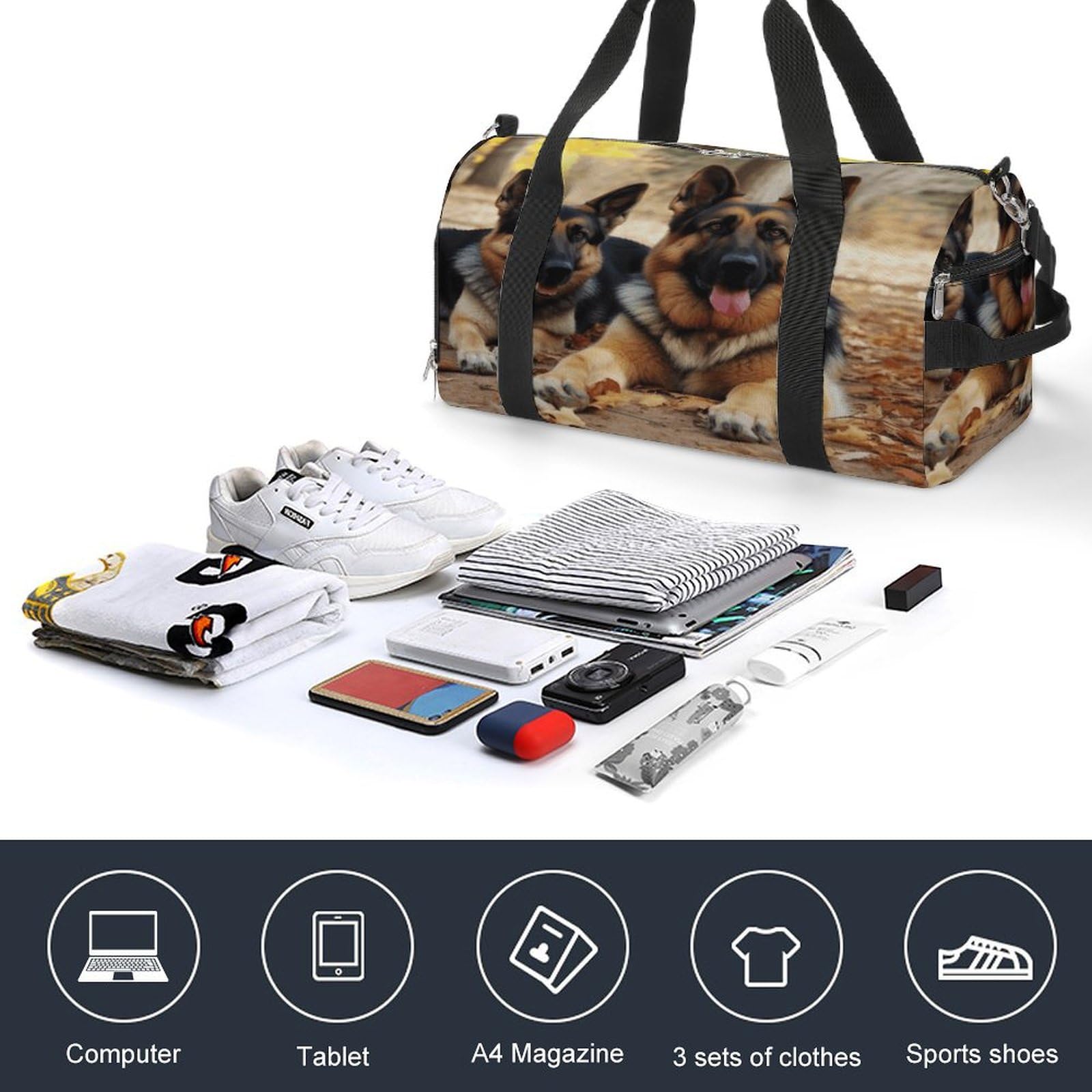Turnbeutel Deutscher Schäferhund Turnbeutel für Damen Herren Rucksack Turnbeutel mit Schuhfach Wiederverwendbar Turnbeutel Mini Turnbeutel Deutscher Schäferhund 1, Einheitsgröße, Deutscher Schäferhund