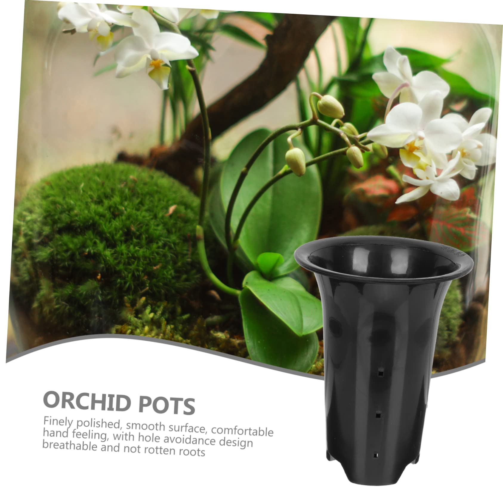 Toddmomy Lot de 10 Pots pour Plantes Orchidées en Plastique Respirants 15 Cm Hauteurs Trous de Drainage pour Jardin Balcon Contrôle des Racines Solide et Stable