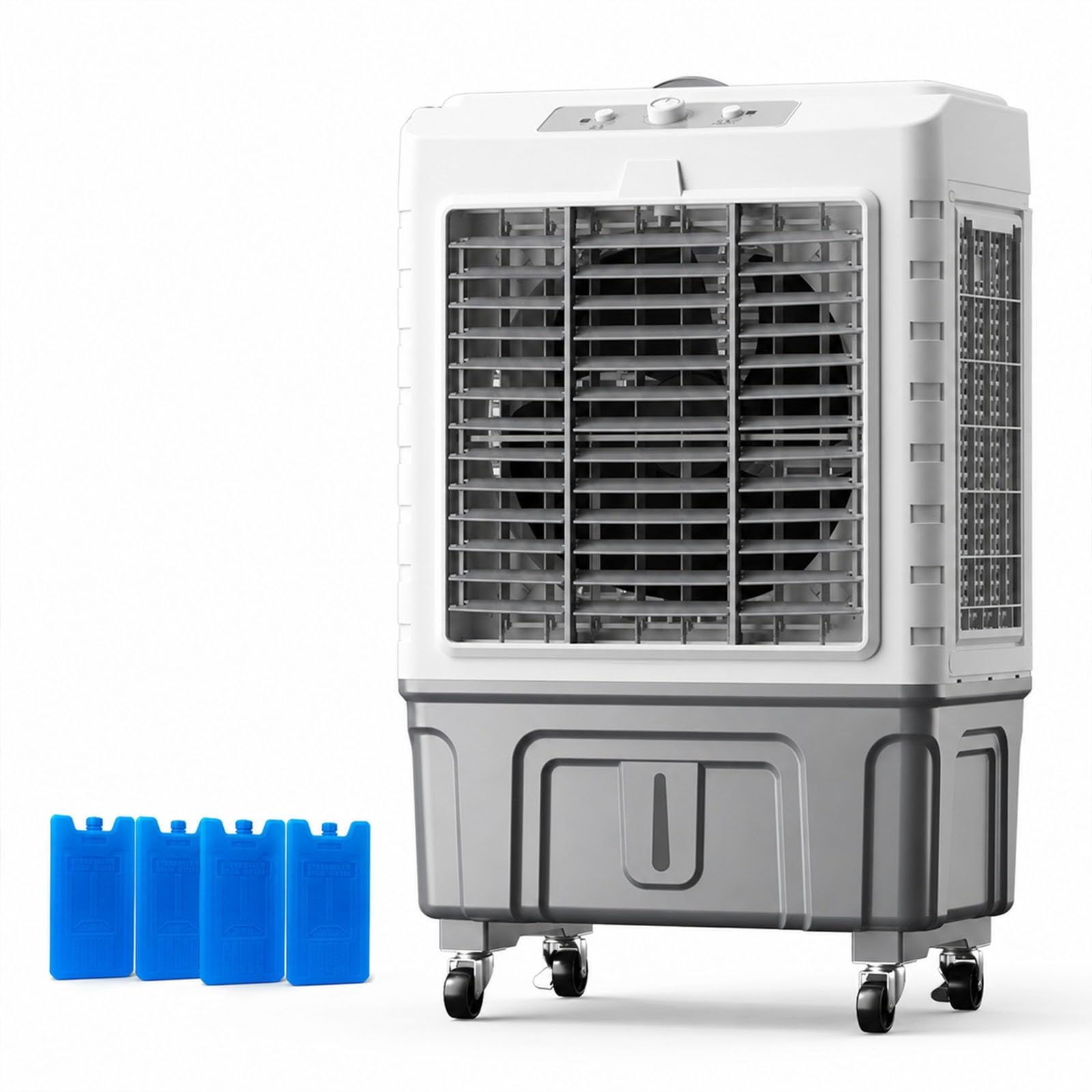 Portable Evaporative Air Cooler, 13.2 Gal Swamp Cooler with 5,886 CFM Airflow, 3 Speeds, 70° Auto Swing, Touch Control, 4 Ice Packs for Garage and Home