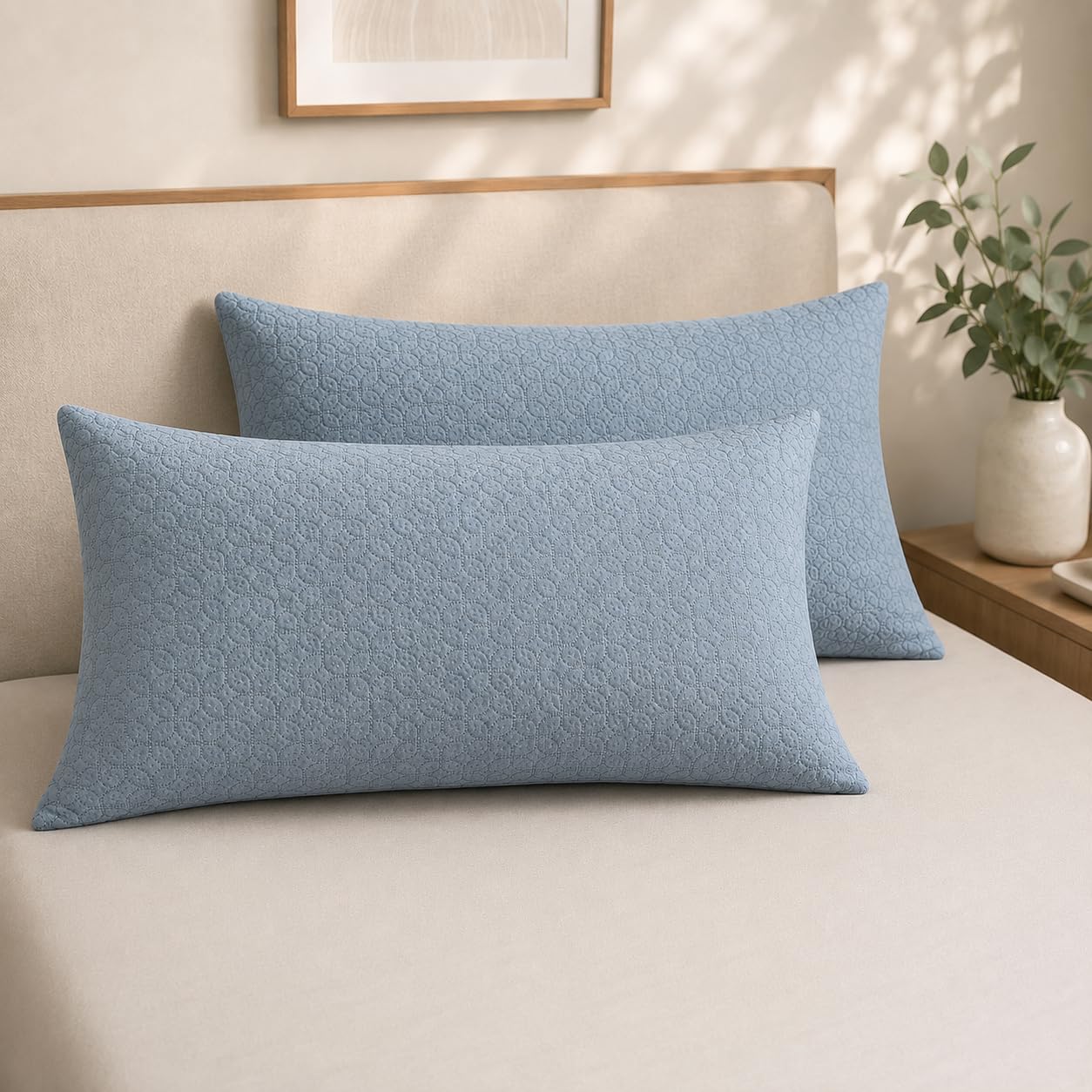 Amazon Brand - Solimo Microfiber Bed Pillow Set (Grey, 43 x 69 cm) 2-Piece-picture-10