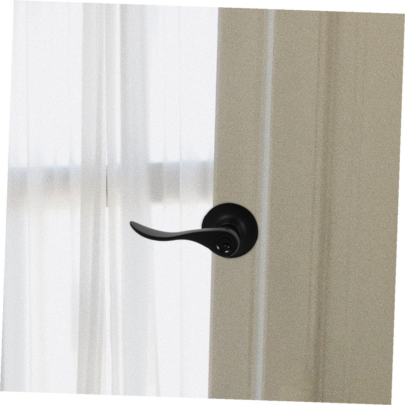 GLEAVI Bedroom Door Lever Lock Black Privacy Handle Interior Door Lock Single Pack for Room and Bathroom Use