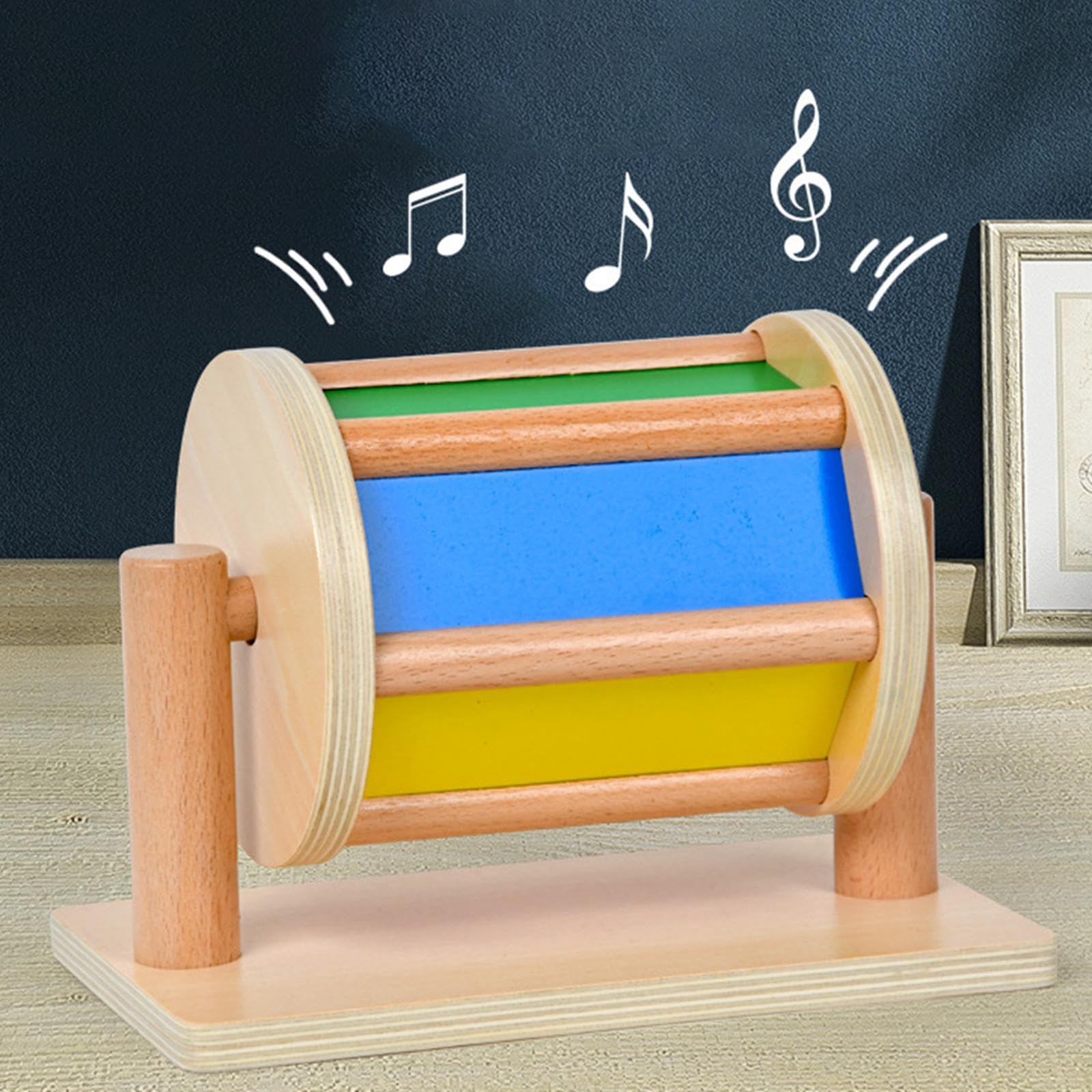 Tambor Giratorio, Juguete de Aprendizaje Sensorial, Rodillo de Aprendizaje para Promover La Motricidad Fina, de Madera.