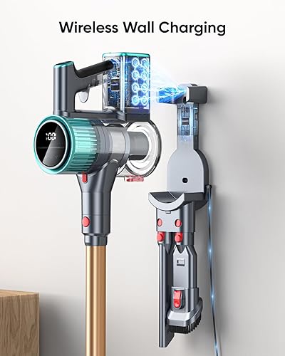 Miniatura 4 de Aspiradora inalámbrica, aspiradora de 50 kpa y 600 W para el hogar, 60 minutos (Eco) Aspiradora de palo inalámbrica recargable de pie, aspiradora de