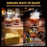 Vista 4 de Ahumador de Cócteles con Virutas de Madera, 12 Sabores: Manzana, Roble, Pera, Cereza, Haya, Nogal, Sakura, Melocotón, Ciprés, Mezquite, Pacana