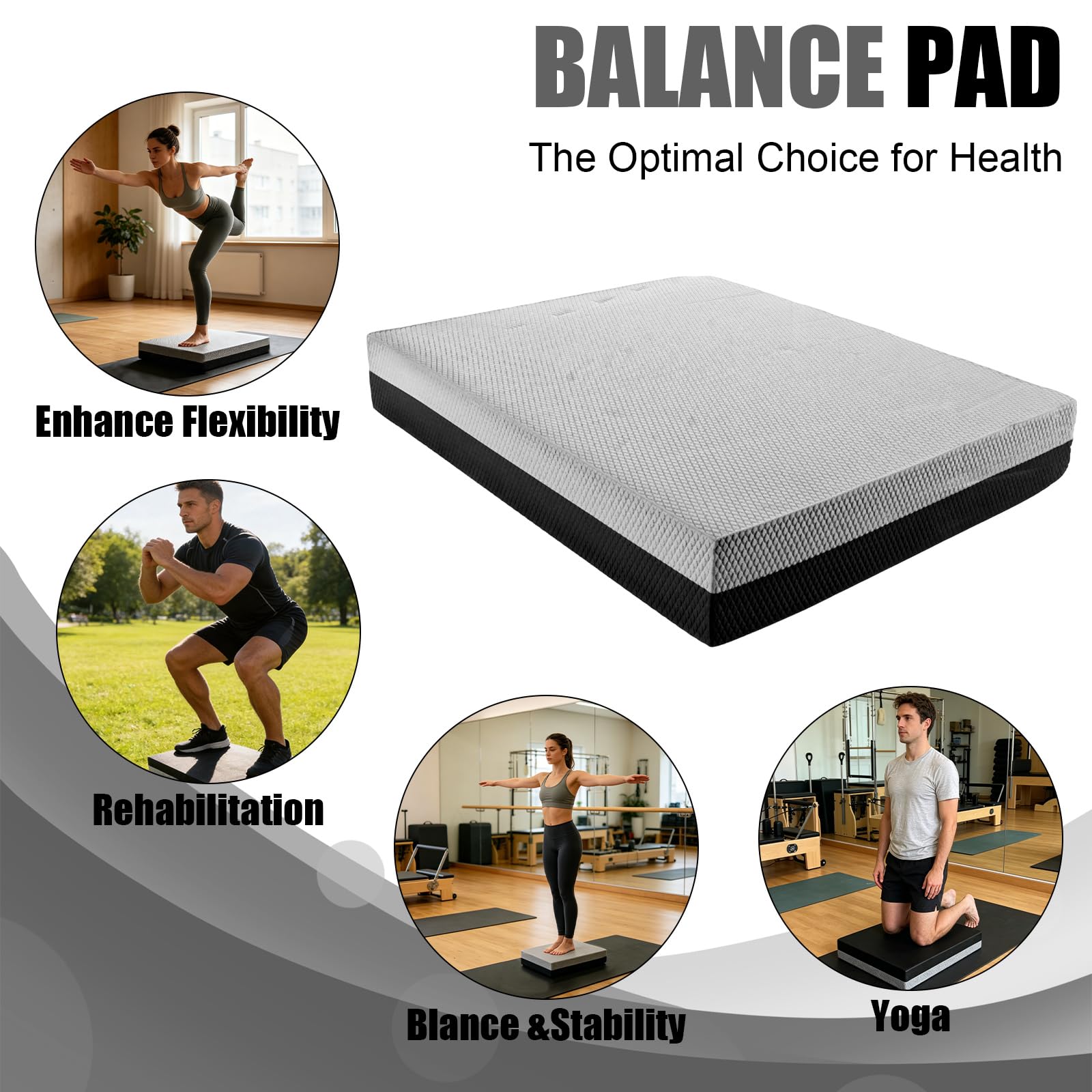 APACALI 2 cuscinetti per equilibrio, per fisioterapia, per stabilità e coordinazione, antiscivolo, per allenare l'equilibrio