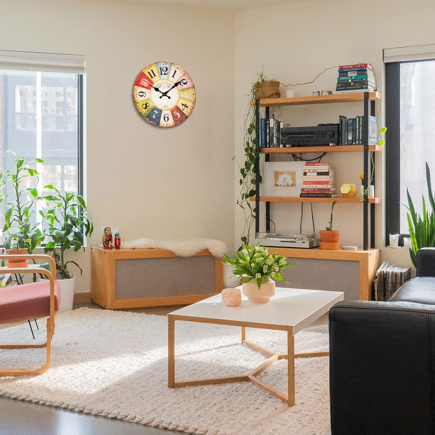 Orologio Da Parete Moderno VIVILINEN Con Termometro E Igrometro - 30cm Silenzioso A Batteria - Foto 14