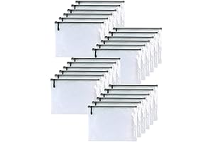 Oaimyy 10 Pack Mesh Zipper Pouch, Black Zipper File Bags