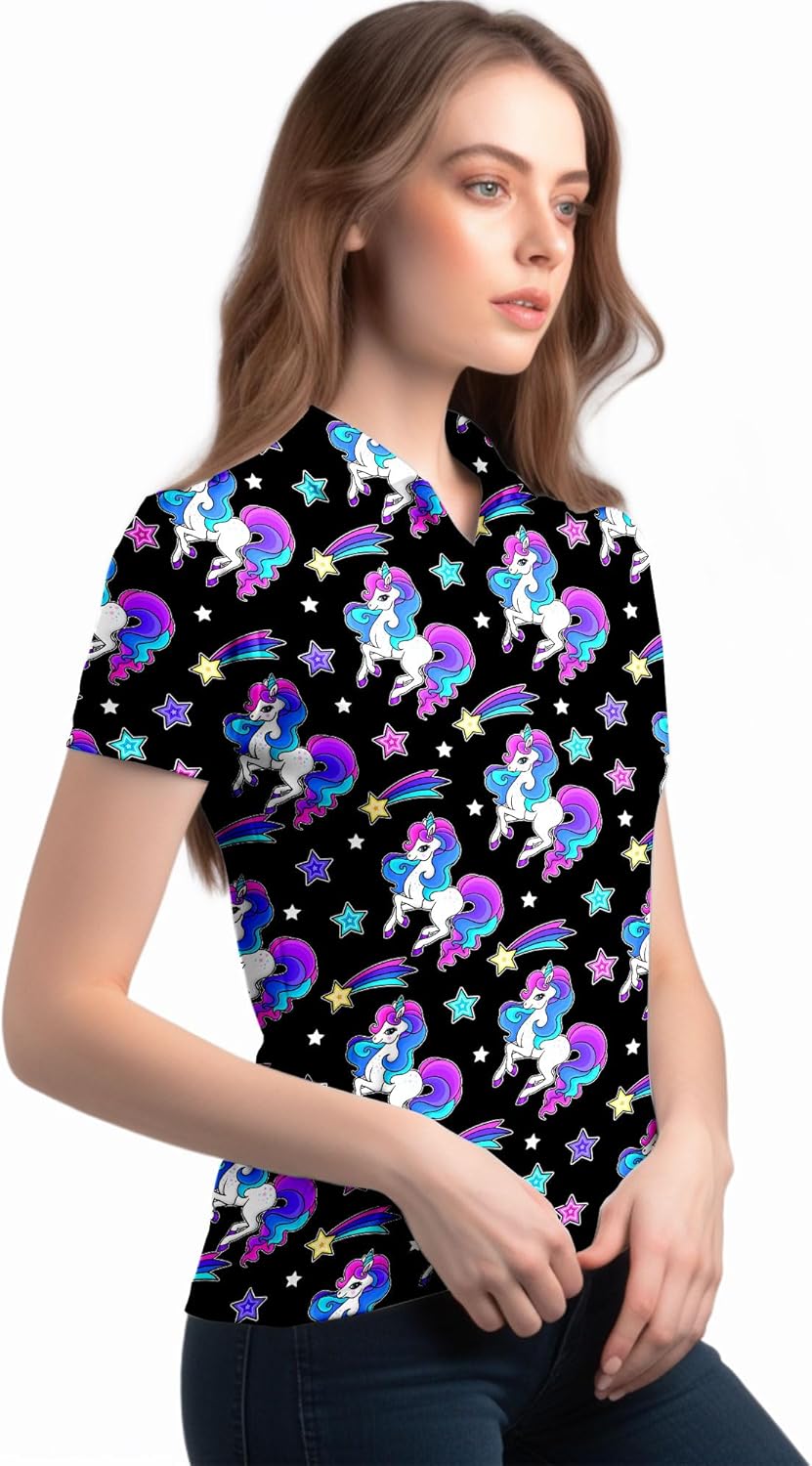 Womens Golf Shirt Short Sleeve Tennis Shirts Funny Quick Dry Golf Outfits Workout Tops