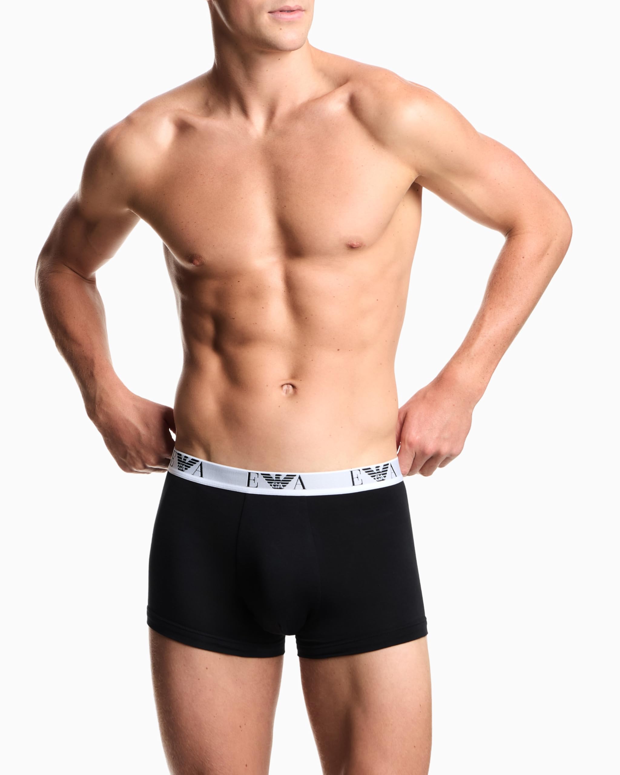 EMPORIO ARMANI Man's Bold Monogram 3-pak Trunk, czarny, XXL, Czarny/czarny/czarny, XXL