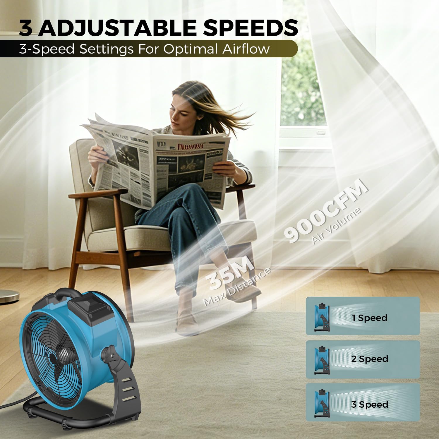 XPower Misting Fan Outdoor Cooling Oscillating Heavy Duty Powerful High Velocity Ideal for Camping, Patios Picnics & More (FM-65)