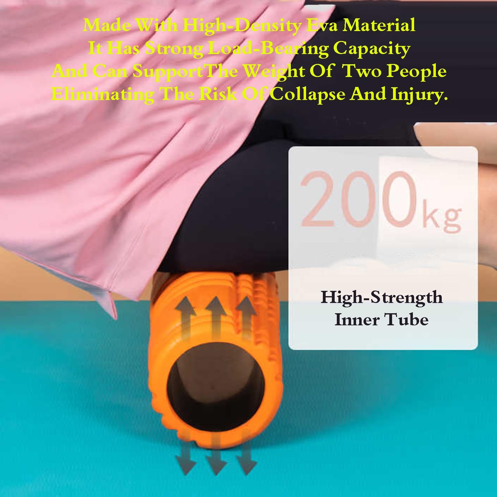 Wałek Piankowy Do Jogi Pilates, Masażu Tkanek Głębokich | Teksturowany wałek do masażu mięśni EVA 3D do jogi i rozciągania pilates(Orange)