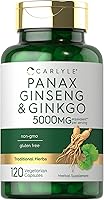 Vista 1 de Carlyle Panax Ginseng y Ginkgo 120 cápsulas vegetarianas Suplemento sin OMG y sin gluten