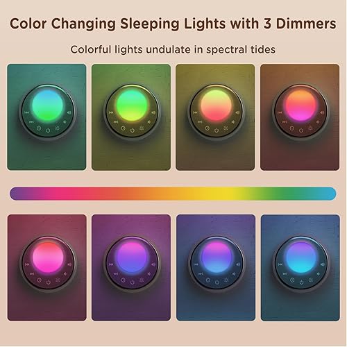 Miniatura 4 de Peakeep Máquina de sonido portátil de ruido blanco, luz para dormir para adultos y bebés, altavoz claro y fuerte, audio continuo de 25 horas,