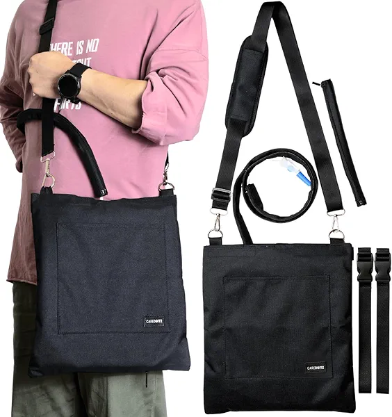 Caredgitz Catheter Bag Holder, Urine Drainage Bag Holder, w/Drain Tube Cover & Adjustable Strap, Foley Catheter Bag Covers, for Privacy & Dignity, w/Straps for Wheelchair, Walker & Bed, up to 4000ML