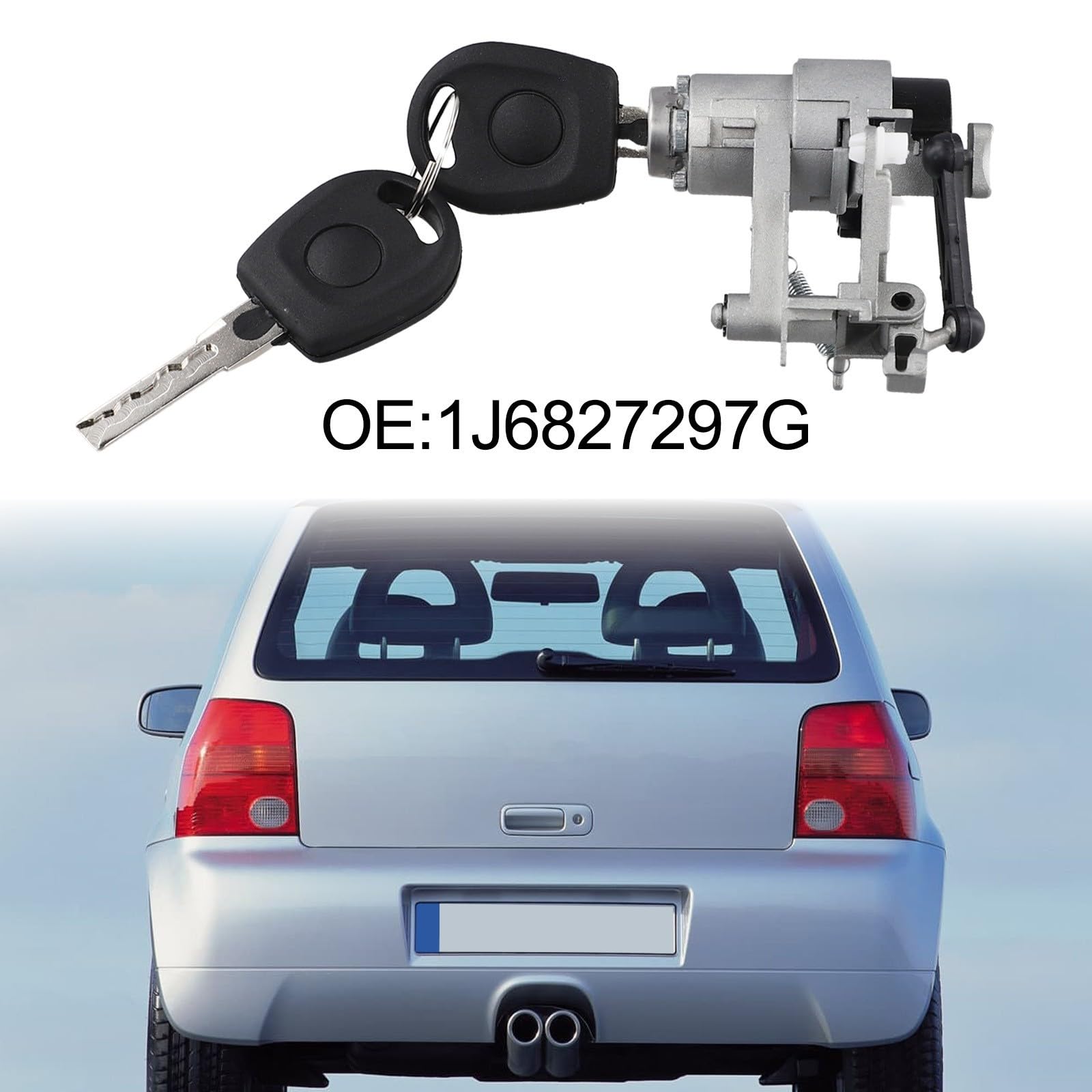Serratura a cilindro per bagagliaio MK4 per Golf IV, con 2 chiavi, codice articolo 1J6827297G