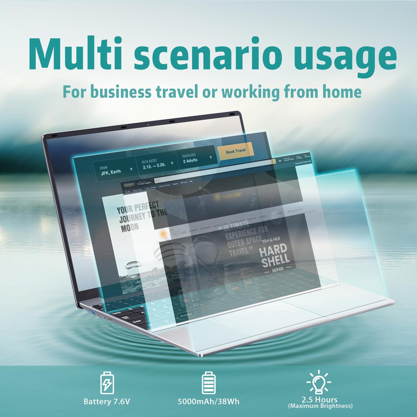 PC Portatile 15,6 pollici, notebook 16 GB RAM 512 GB SSD, laptop Celeron N95 FHD 1080P, notebook WiFi dual-band Touch ID, con mini HDMI, 2xUSB 3.0, laptop con tastiera retroilluminata full size