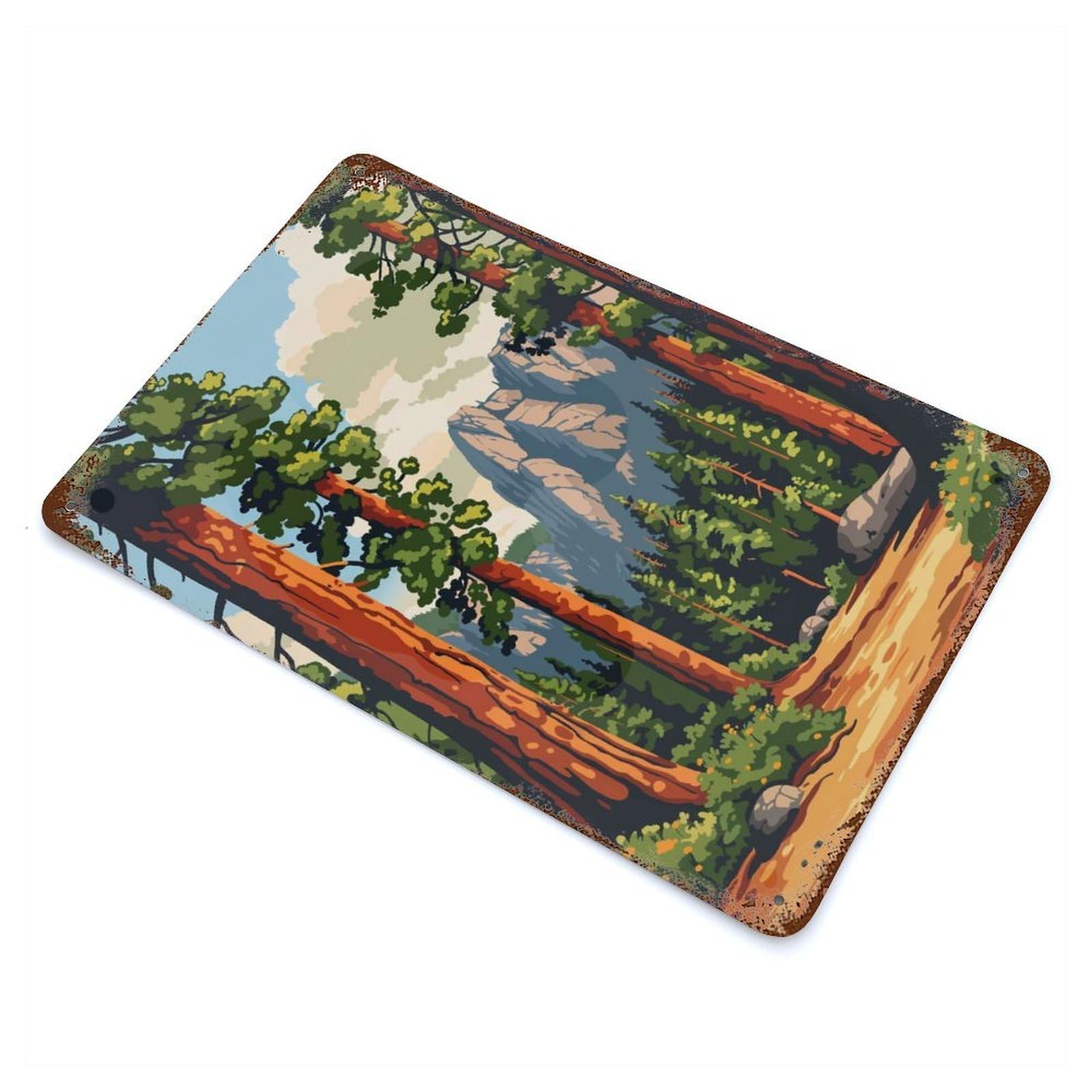 Yosemite National Park Rusty Metal Tin Sign 11.8"x7.9", Rustic Home Decor for Living Room, Hallway And Home Decor