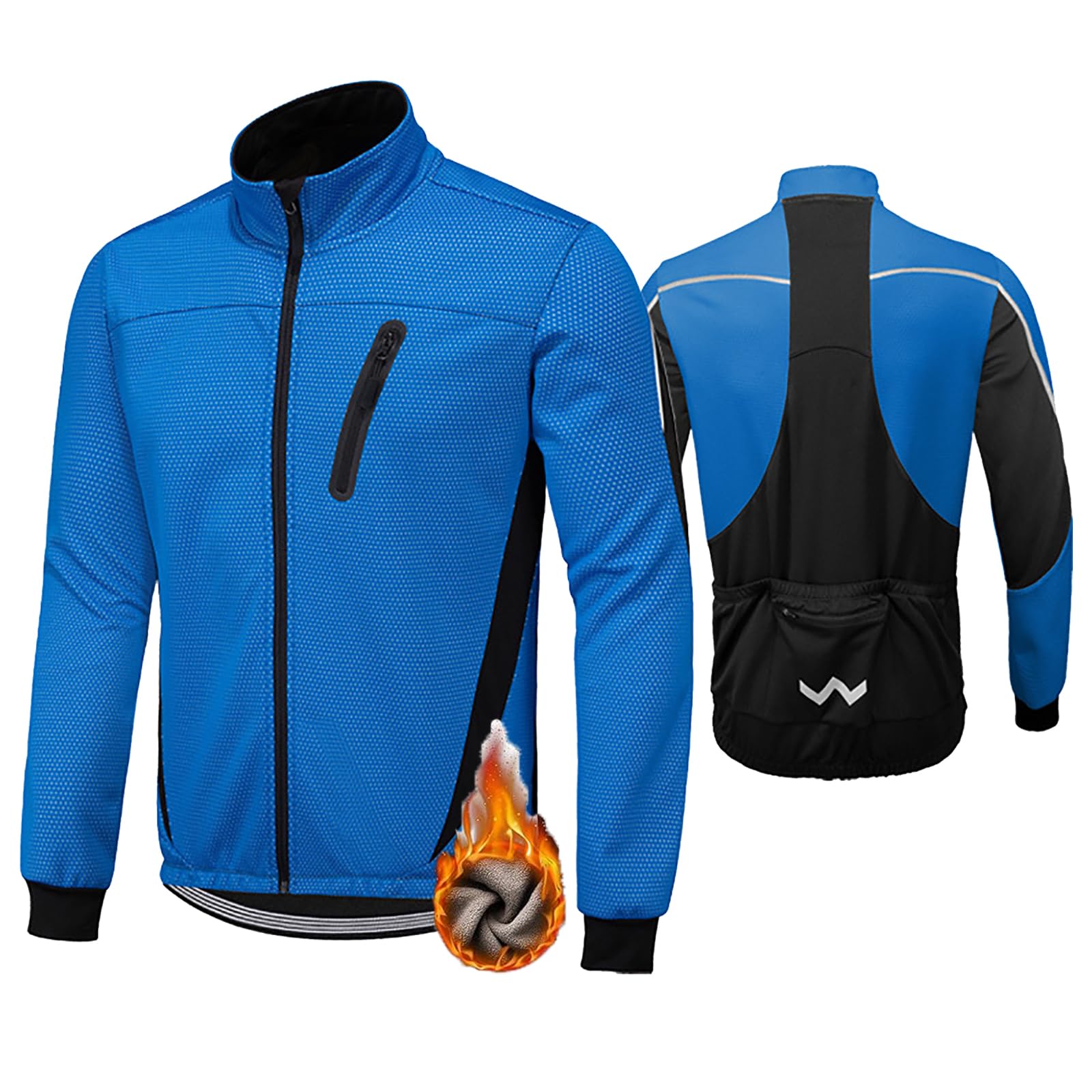 Veste de Vélo pour Hommes Doublure Polaire Imperméable Hiver Coupe-Vent Veste polaire pour le Cyclisme MTB