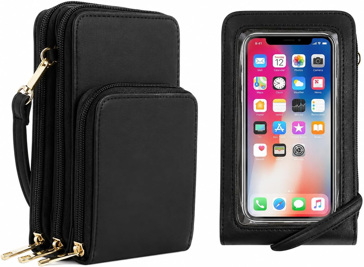 Crossbody Cellphone Purse Women Touch Screen Bag RFID Blocking Wallet Handbag Shoulder Strap