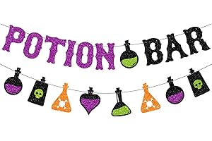 JOZON Glittery Potion Bar Banner Halloween Decoration