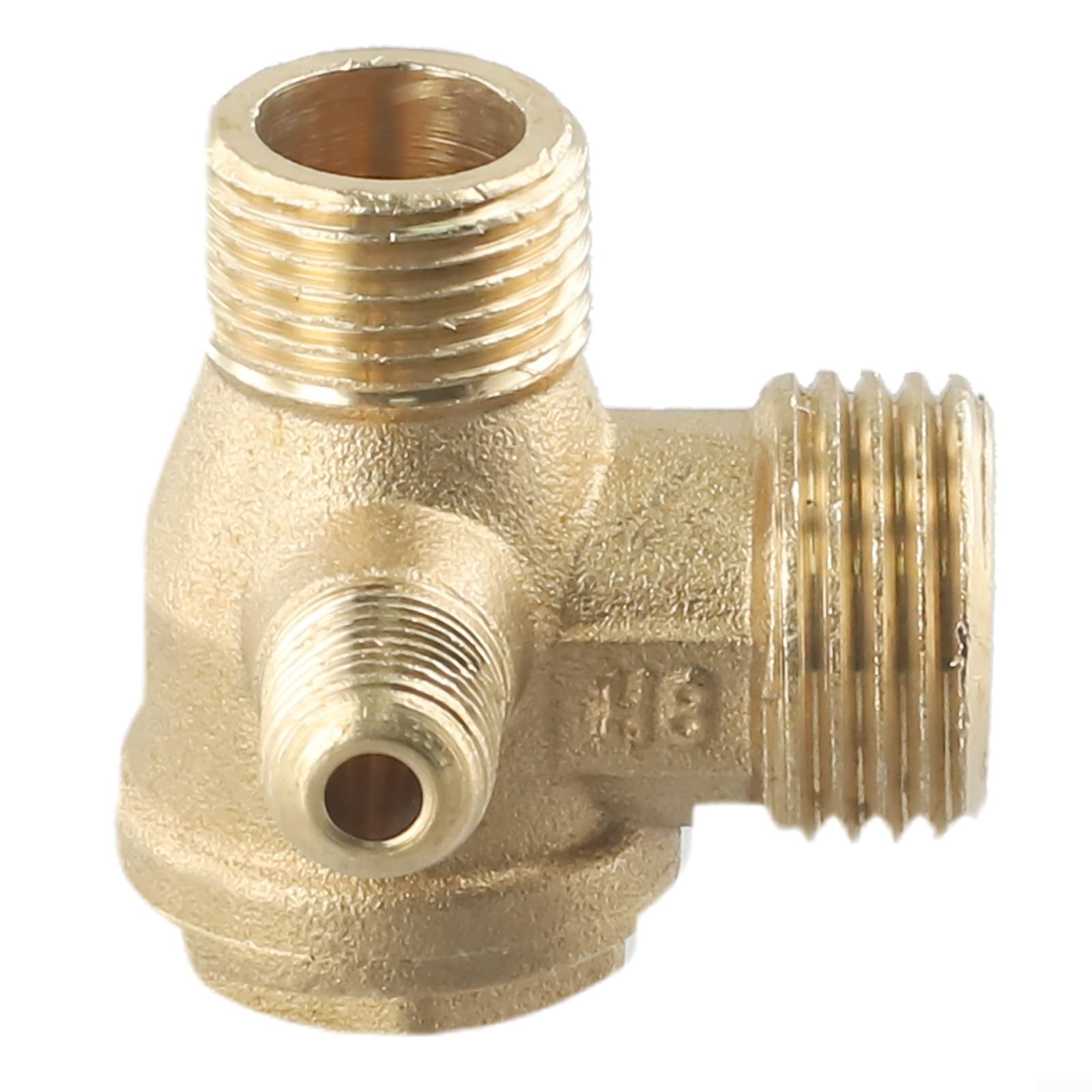 Valvola di ritegno in ottone per compressore d'aria a 3 porte, valvola di ricambio maschio filettata per valvola di sicurezza per utensili pneumatici per pezzi di ricambio, montaggio resistente