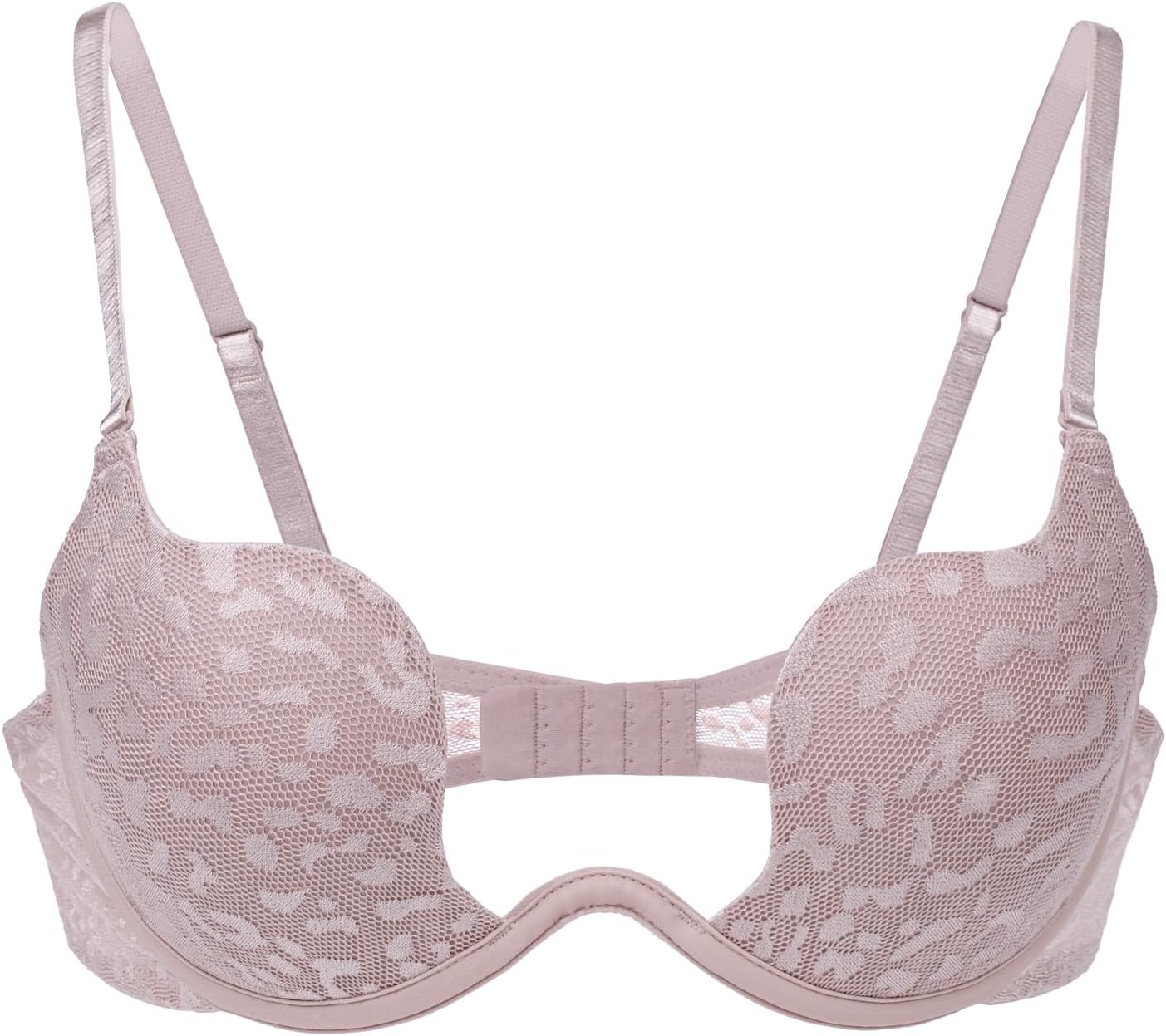 Women's Push Up Bra Deep V Plunge Sexy Cleavage Low Cut Back Underwire Bras Leopard Lace Convertible Multiway - Image 7