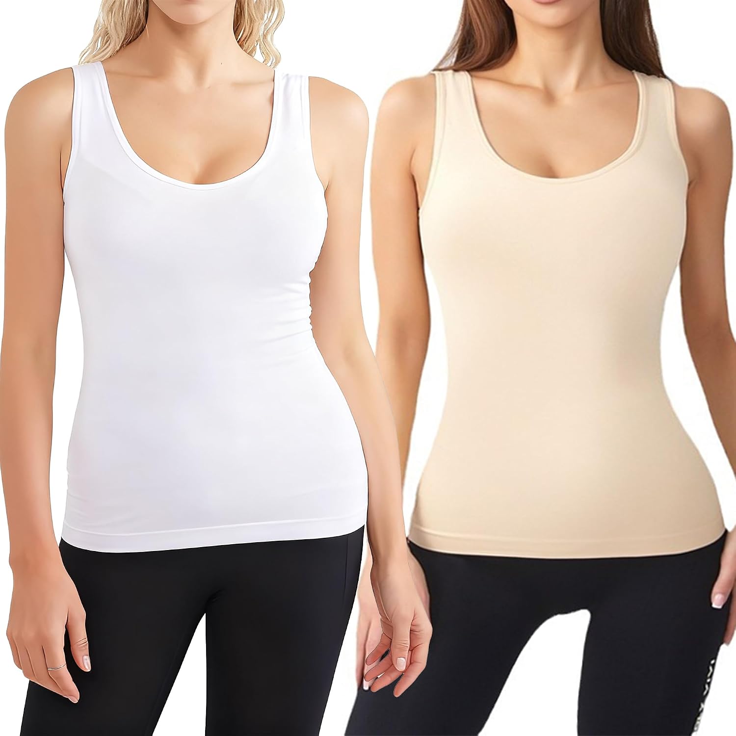 Shapewear Tank Tops for Women,Tummy Waist Control Shaper Cami Seamless Compression Top Slimming Body Shaper Camisole