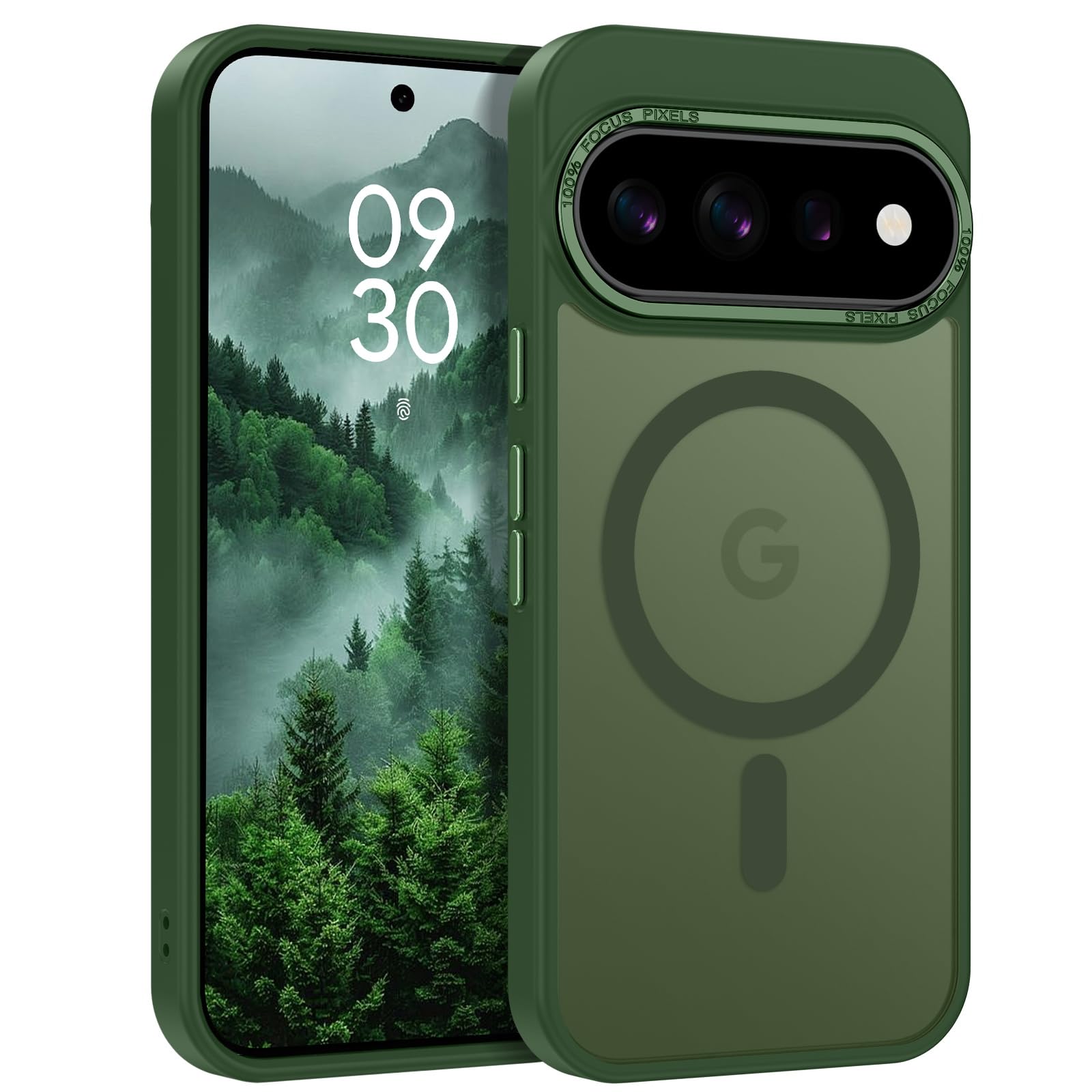 YINLAI für Google Pixel 11 Pro XL Hülle Kompatibel mit MagSafe,Grün | Magnetische | Matte Transluzent Rückseite | Stoßfest,Kratzfest Robust | Militärstandard Handyhülle für Pixel 11 Pro XL