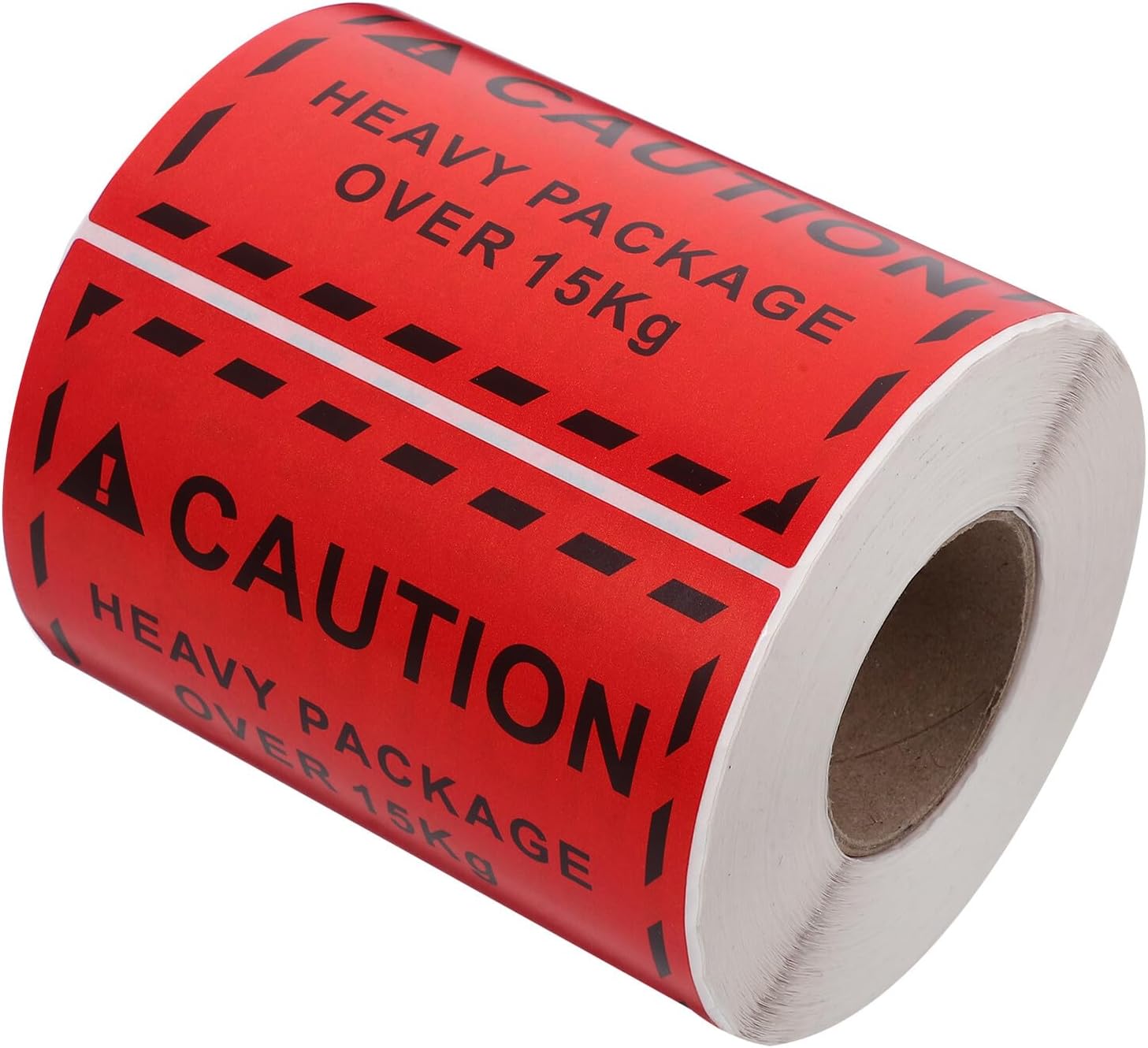 Zerodeko 500pcs 15kg Overweight Warning Shipping Labels Red Background Black Text Adhesive Packaging Stickers Large Sturdy Industrial Packing Tags for Heavy Parcel Handling
