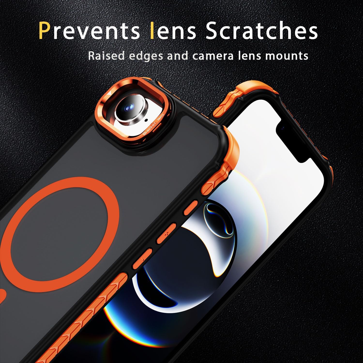 for iPhone 16e Case Magnetic for iPhone 16e；with HD Screen Protector, [ Compatible Fast Wireless Charging], for iPhone 16e Case - Orange