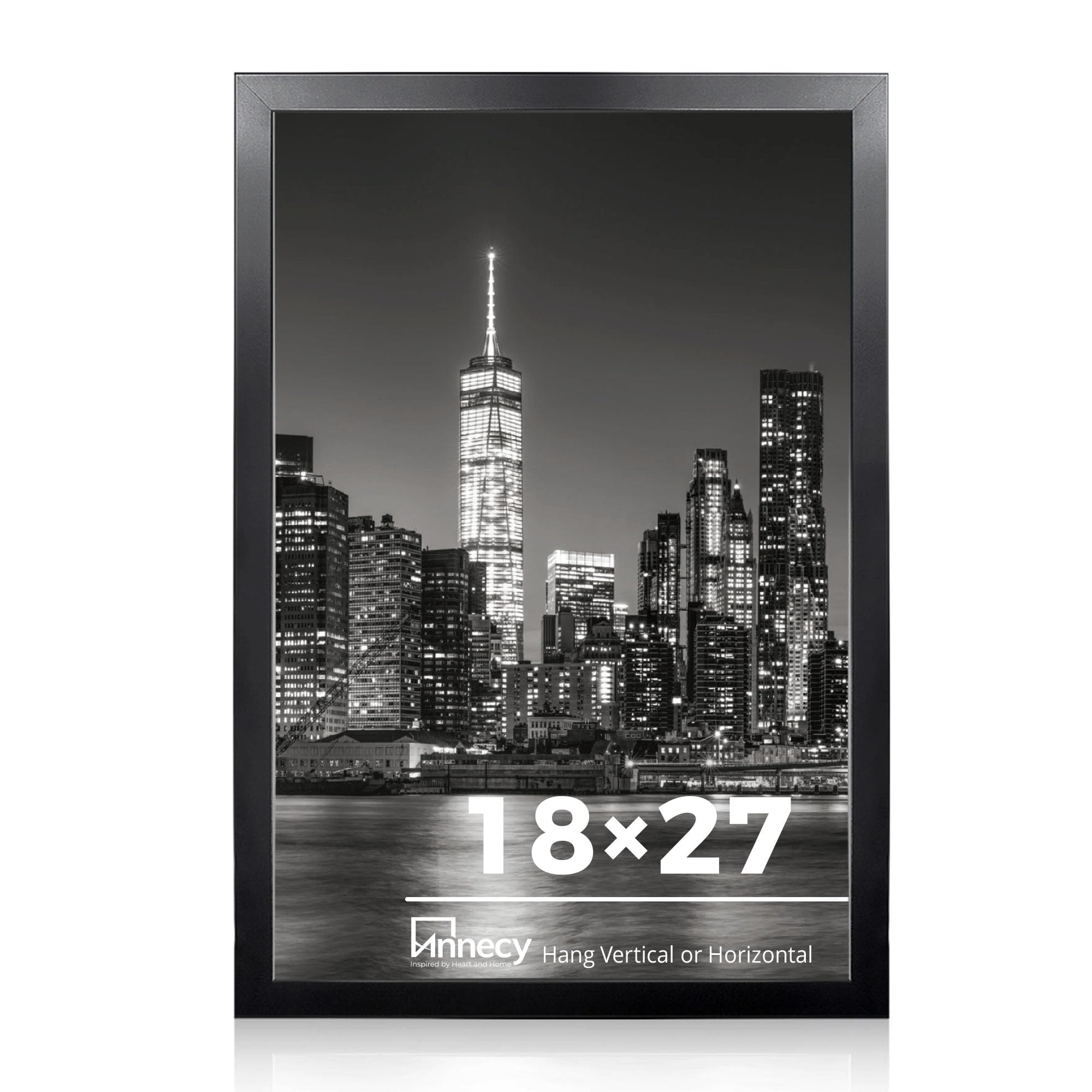 Annecy 18x27 Picture Frame Black?1 Pack?, 18 x 27 Picture Frame for Wall Decoration, Classic Black Minimalist Style Suitable for Decorating Houses, Offices, Hotels