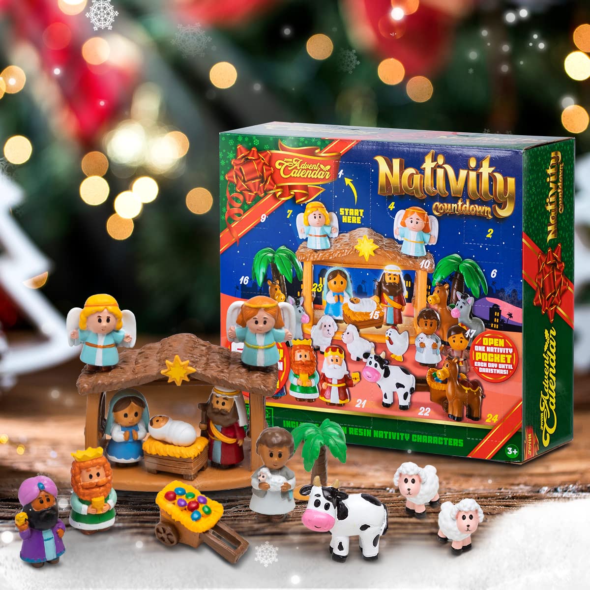 Calendario Dell'Avvento 2025 In Mattoncini: Presepe Natalizio Con 24 Statuette In Resina Per Bambini