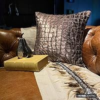 Vista 96 de The HomeCentric Funda de almohada, fundas marrones, fundas de almohada geométricas japonesas ópticas, fundas de almohada de 24 x 24 pulgadas, fundas