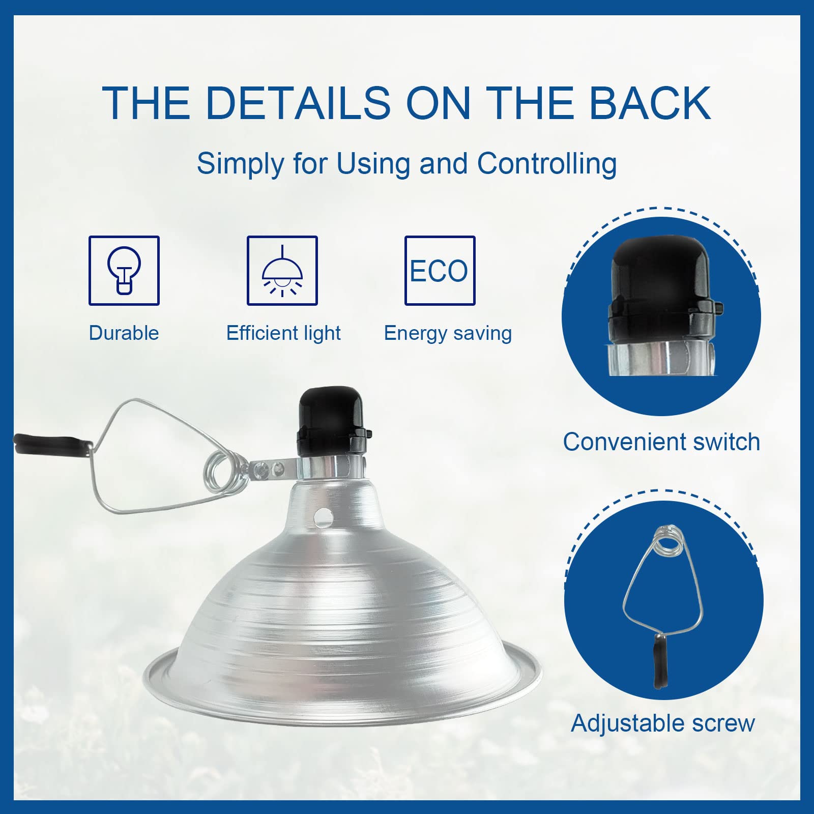 EP Clamp Lamp Light With 8.5 Inch Aluminum Reflector - 150W E26 Socket, 6ft Cord - 2 Pack (No Bulb)