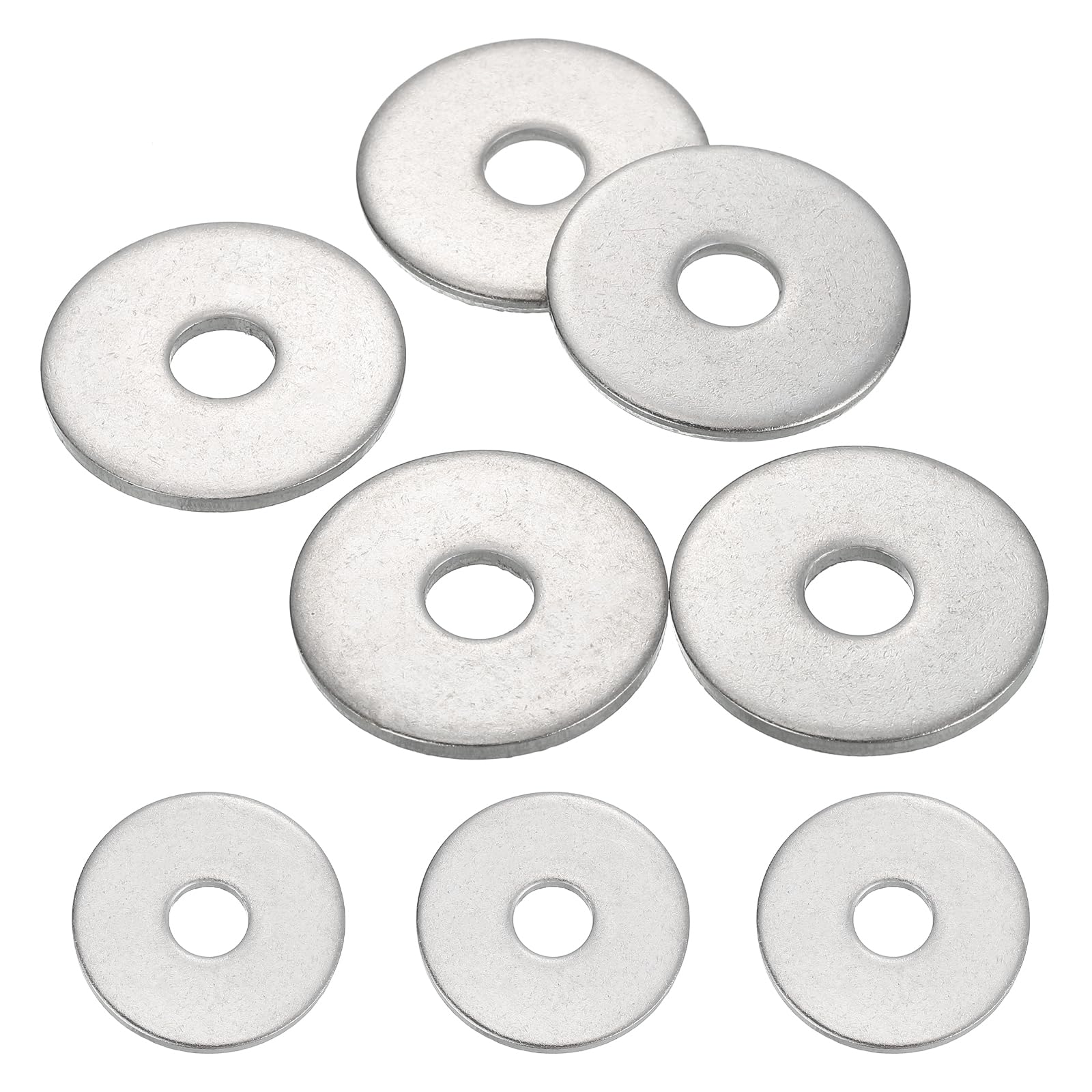sourcing map 5 Pcs M8 304 Stainless Steel Flat Washers Round Flat Spacers for Screws, Bolts, Plumbing, Automotive, DIY, Electrical Device 8.5mm ID 30mm OD 2mm Thick