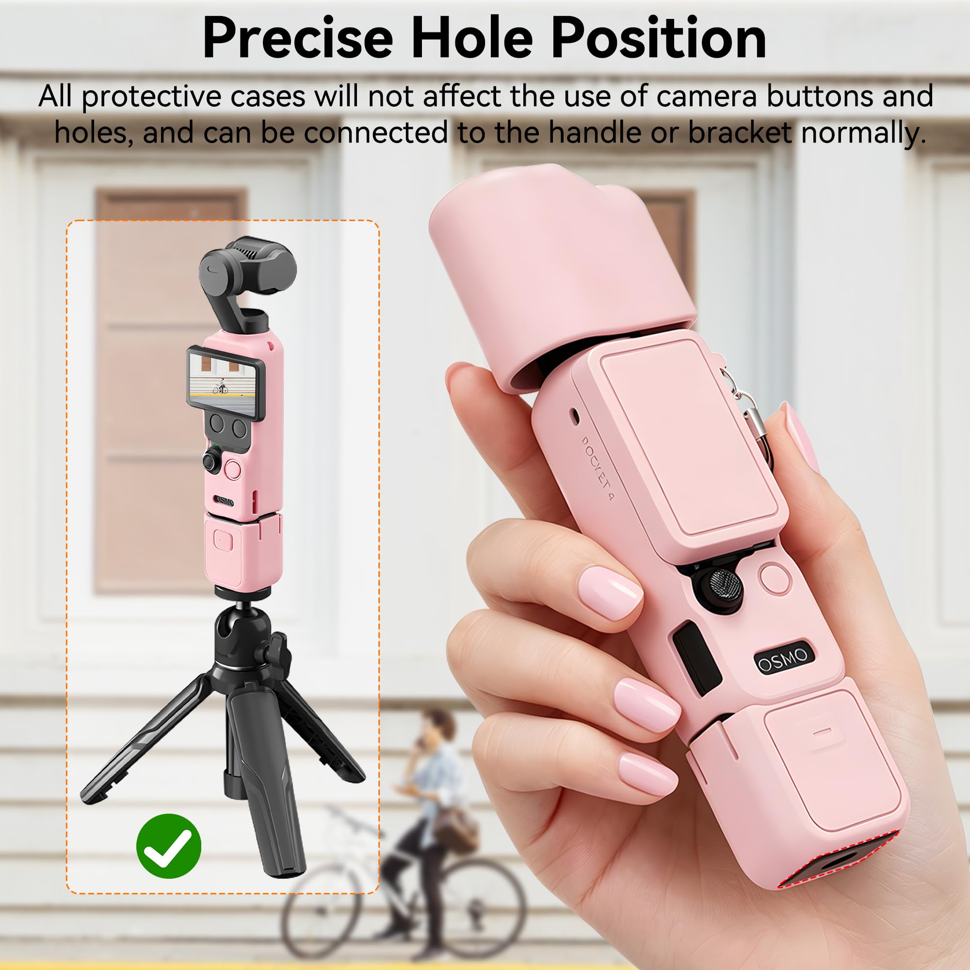 Osmo Pocket 4 Silikonowy Pokrowiec - Ochronny Pokrowiec na Obiektyw Aparatu Miękki Odporny na Wstrząsy Zarysowania do DJI Osmo Pocket 4 Akcesoriów Różowy