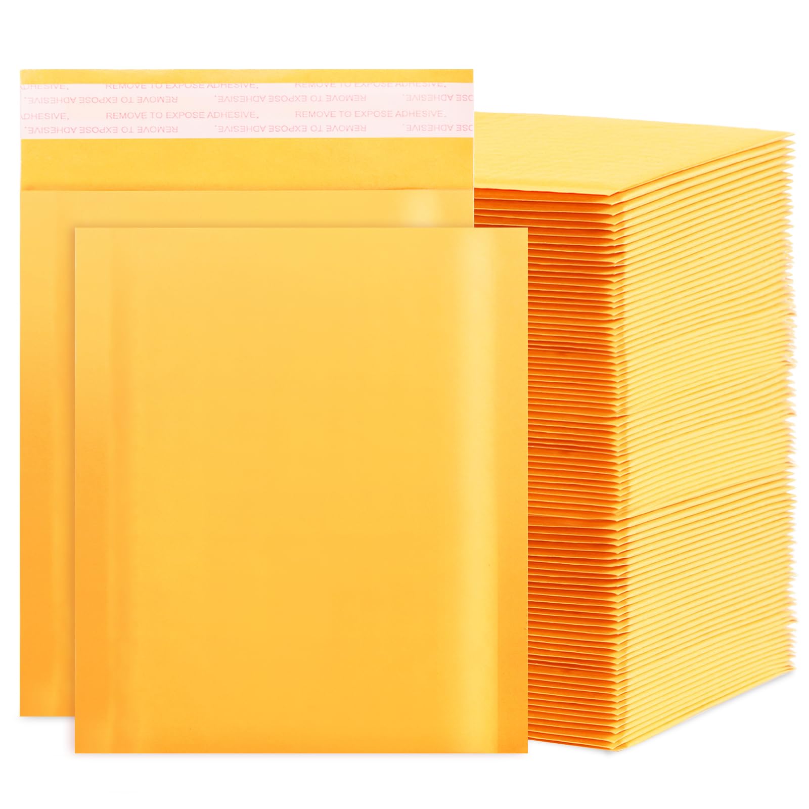 Luftpolster-Versandtaschen aus Kraftpapier, 15,2 x 22,9 cm, 100 Stück, Gelb, selbstverschließend, gepolsterte Versandtaschen für kleine Unternehmen, zum Verpacken und Versenden von Schmuck, Kosmetik