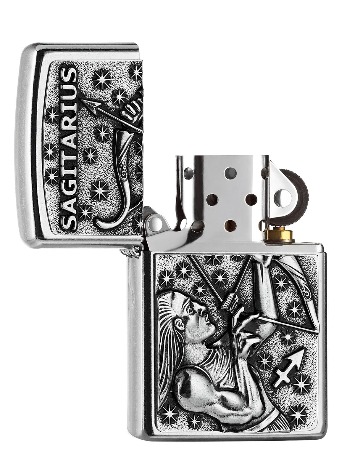 Zippo, 2006505, PL AA8207 SagitariusTierkr. V19 Accendino in ottone, design, 5,83,81,2