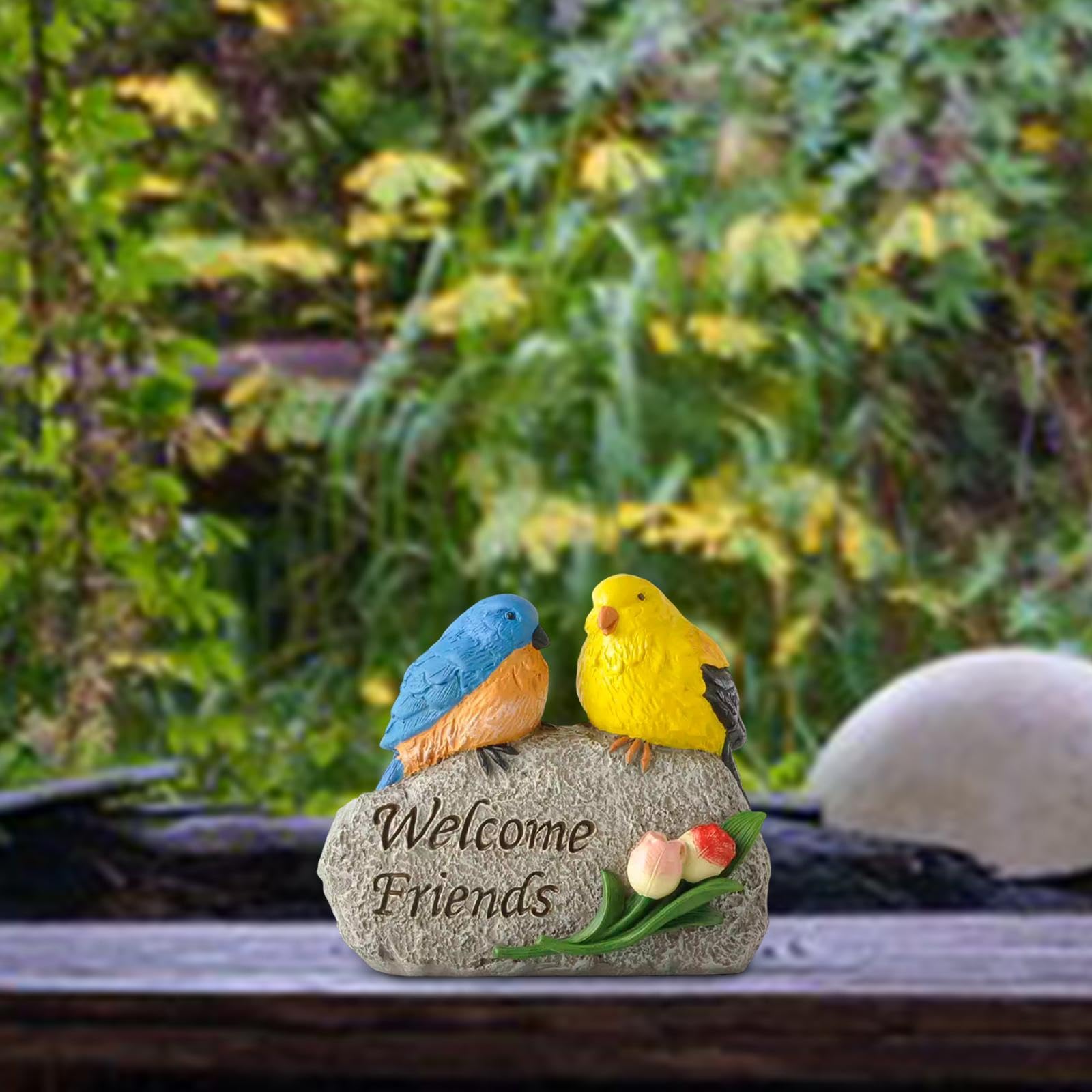 Amazon.co.jp: Qialexicon 石の鳥の置物彫刻家の装飾家の装飾樹脂庭園