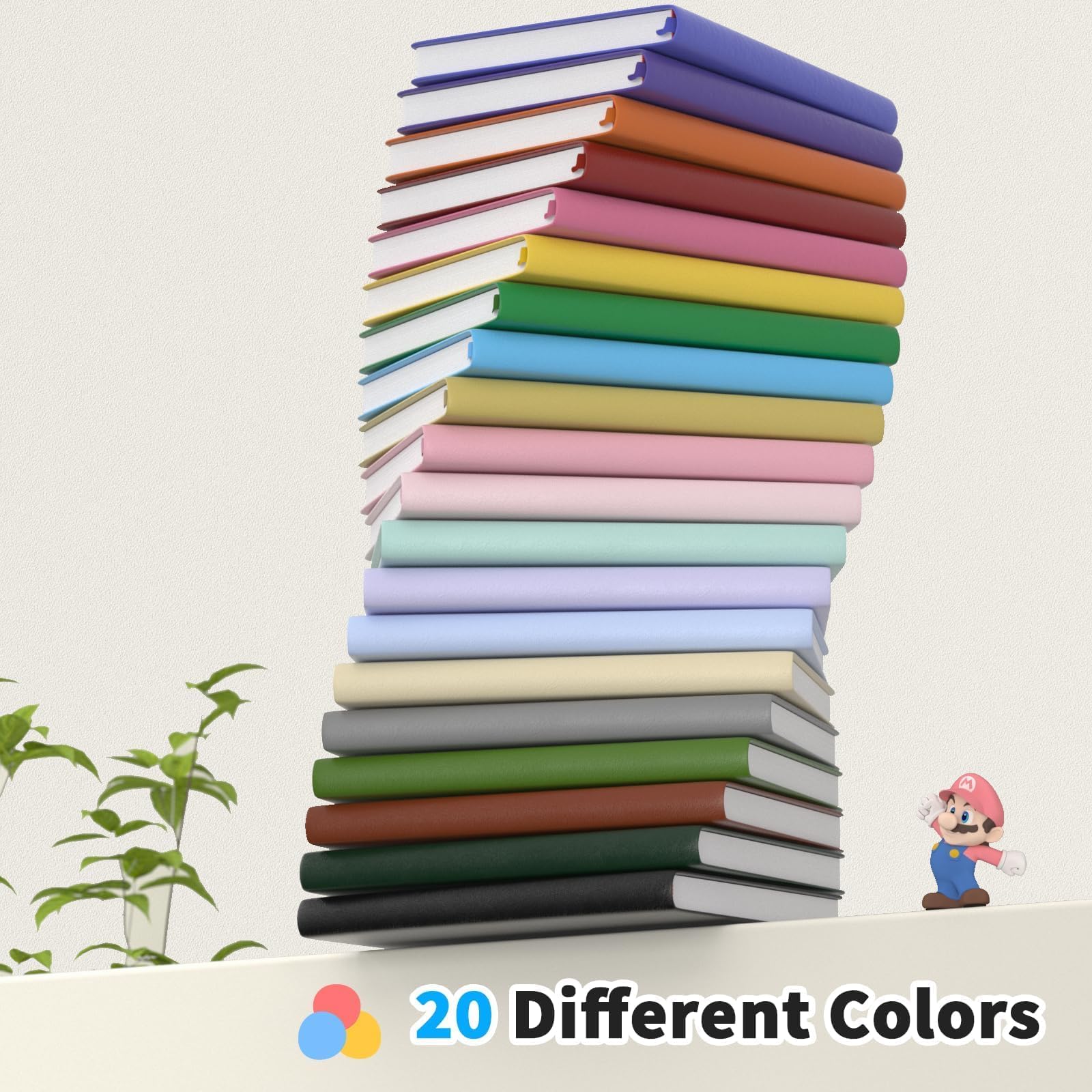 Oucaru Quaderno a righe, confezione da 16, 180 pagine, A5, per scrittura, carta spessa 100 g/m², piccoli quaderni quotidiani per donne, uomini, lavoro, scuola, viaggi