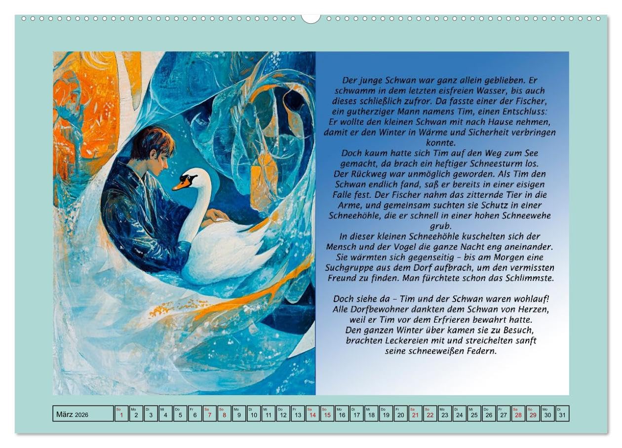 Die Jahreszeiten. Retromärchen (Wandkalender 2026 DIN A2 quer), CALVENDO Monatskalender: Ein zauberhafter Jahreszeitenkalender mit Illustrationen und ... und Englisch bei Amazon. (CALVENDO Kunst)