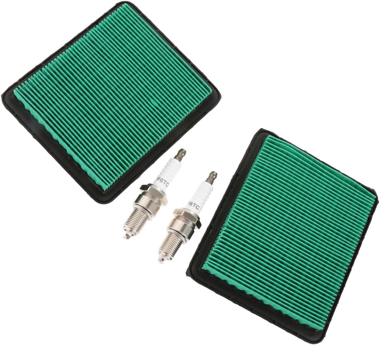 2pcs Lawn Mower Air with 2pcs Spark Plugs Fit for Gc160 Gcv160 Gc190 Gcv190 Gx100 Gc135 Gcv135 Small Engine