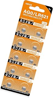 10Pcs 1.55V 32mAh AG0 Alkaline Coin Cell SR521SW LR521 SR521 AG521 S521E 521A Battery Button Batteries for Watch Toy