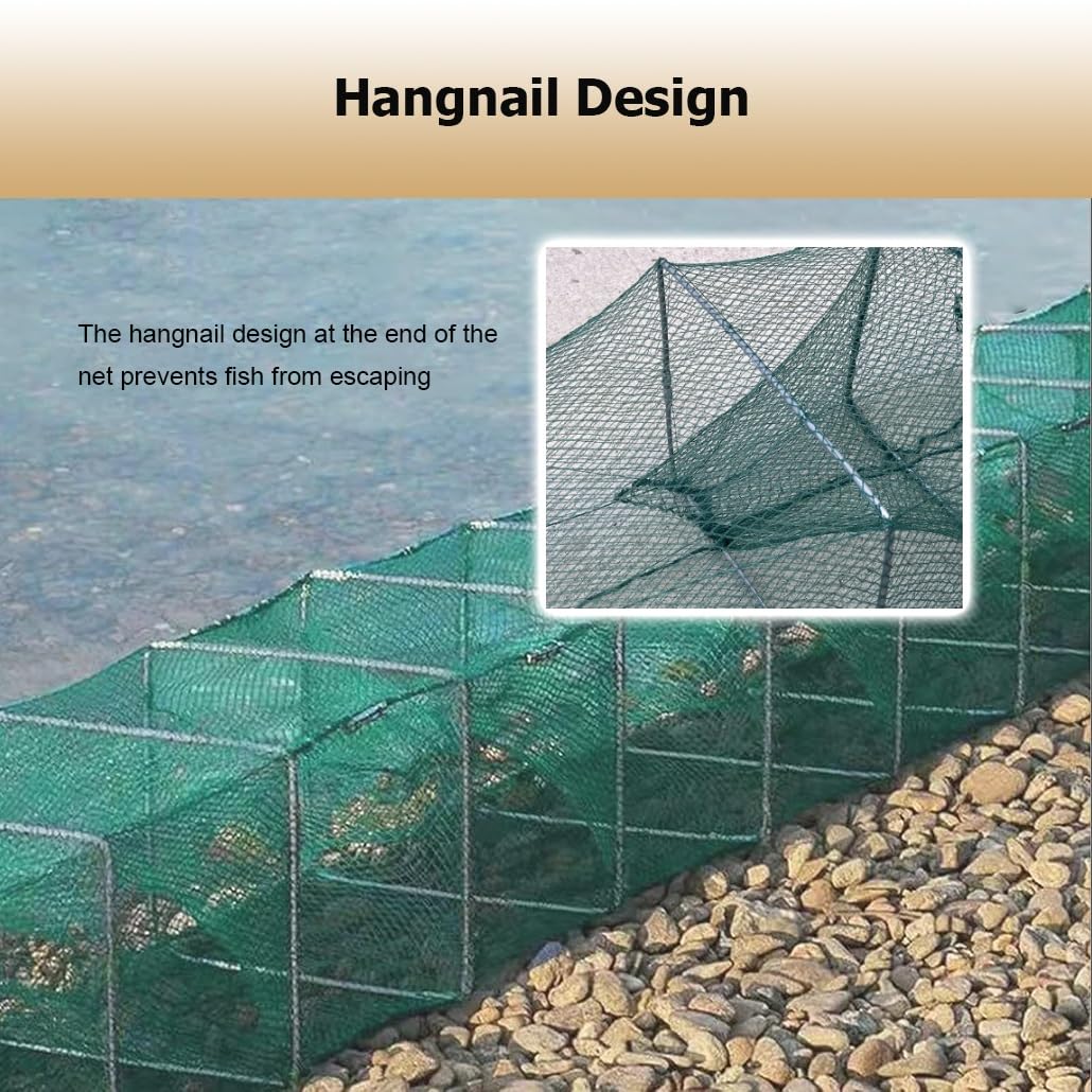 2 trampas de Cebo for camarones y cangrejos de 7,9 a 52,5 pies de Largo, trampas for Peces, Red de Pesca, Captura automáticamente más Peces fácilmente